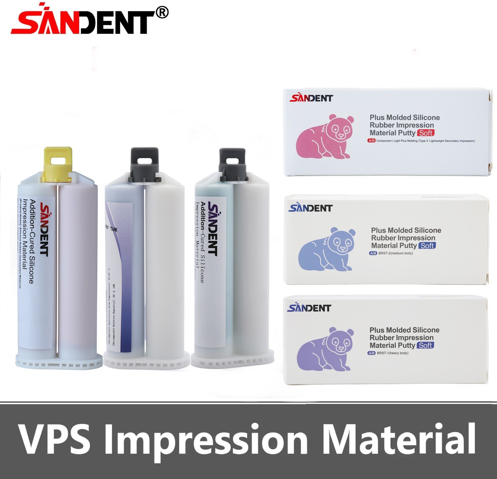 Dental Impression Material Light/Medium/Heavy Body Silicone Rubber Putty Soft ds