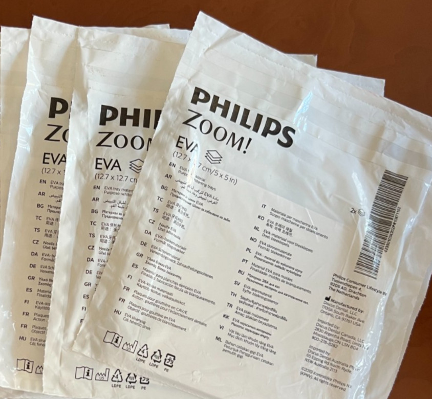 PHILIPS ZOOM EVA TRAY MATERIAL 5 IN X 5 IN 15-1630 12 PER BAG Sealed