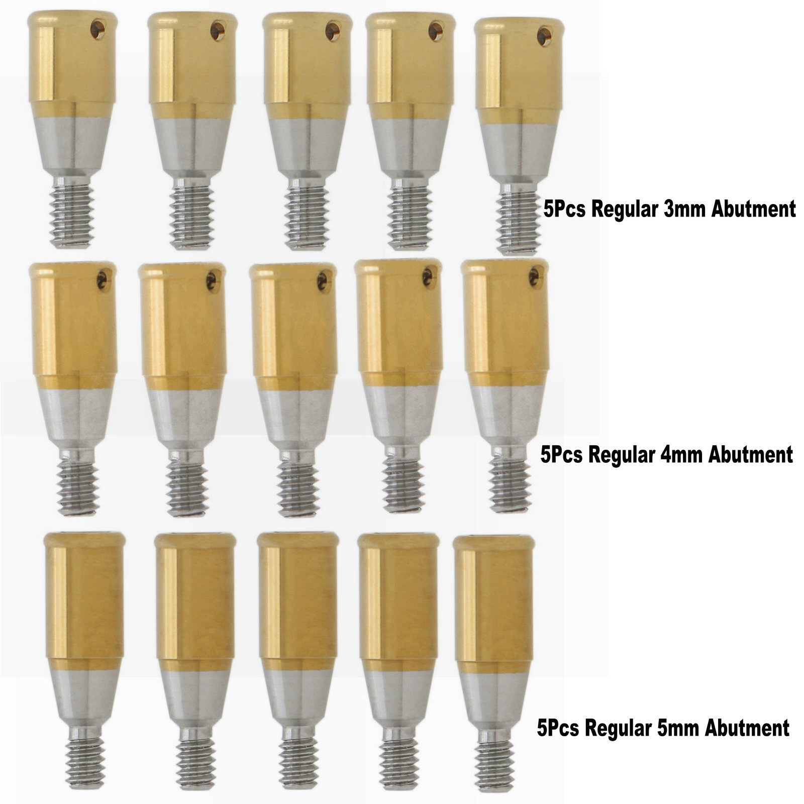 Dental Mini Ø3.2 Regular Attachment Abutments Male Caps for Hiossen 3/4/5mm