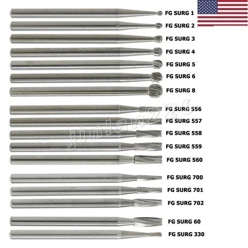 Dental Burs FG 1-10 Surgical Carbide Bur Friction Grip Round For High Speed