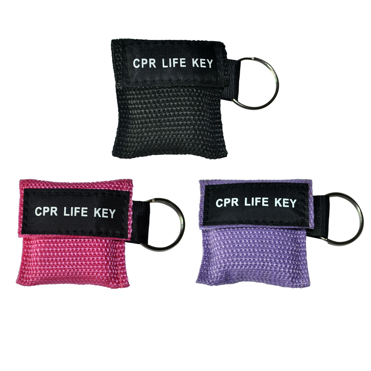 200pcs CPR Transparent Mask Random Colors Nylon Keychain CPR Mask CPR Kits