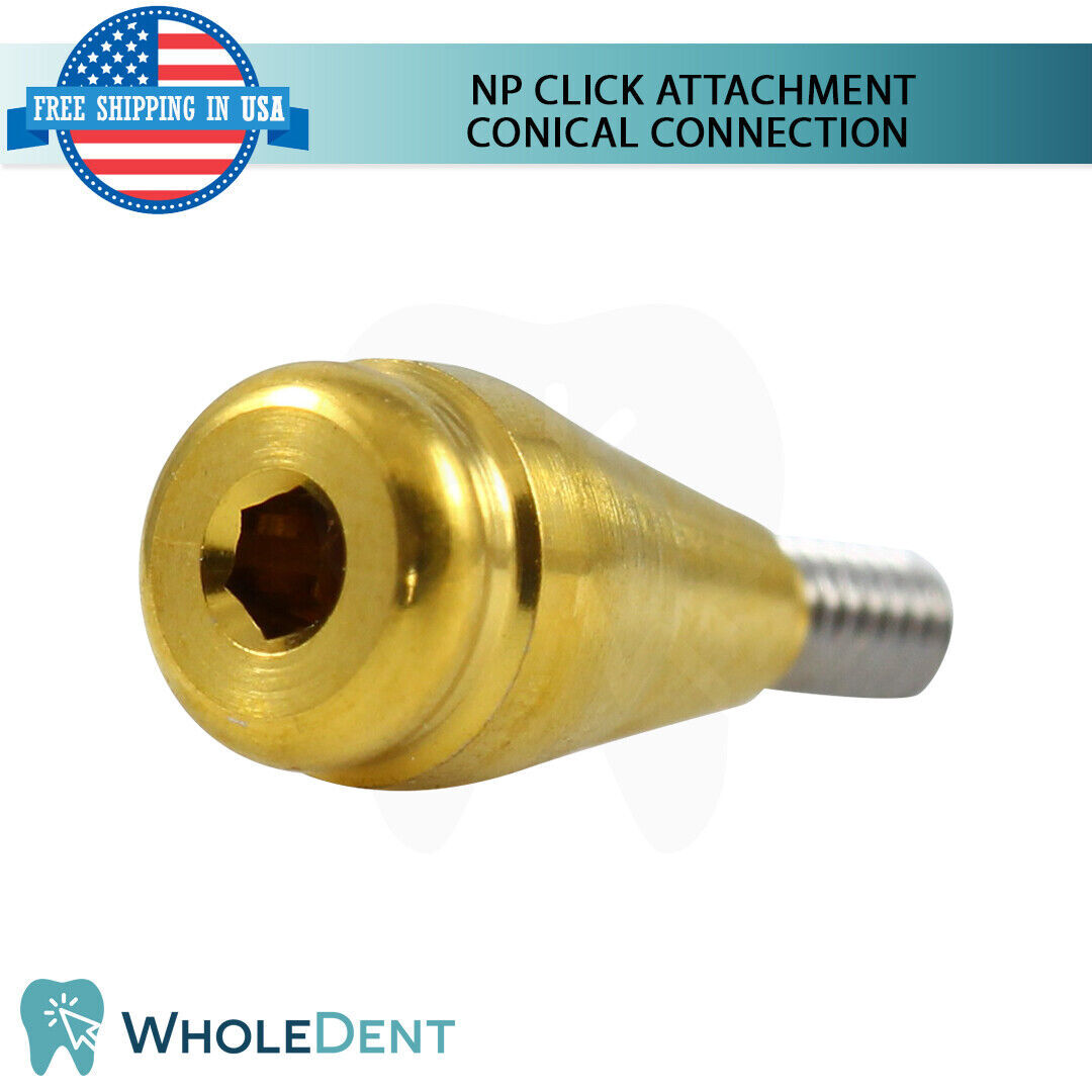 1x NP Conical Straight Click Overdenture Attachment Abutment Removable Dental