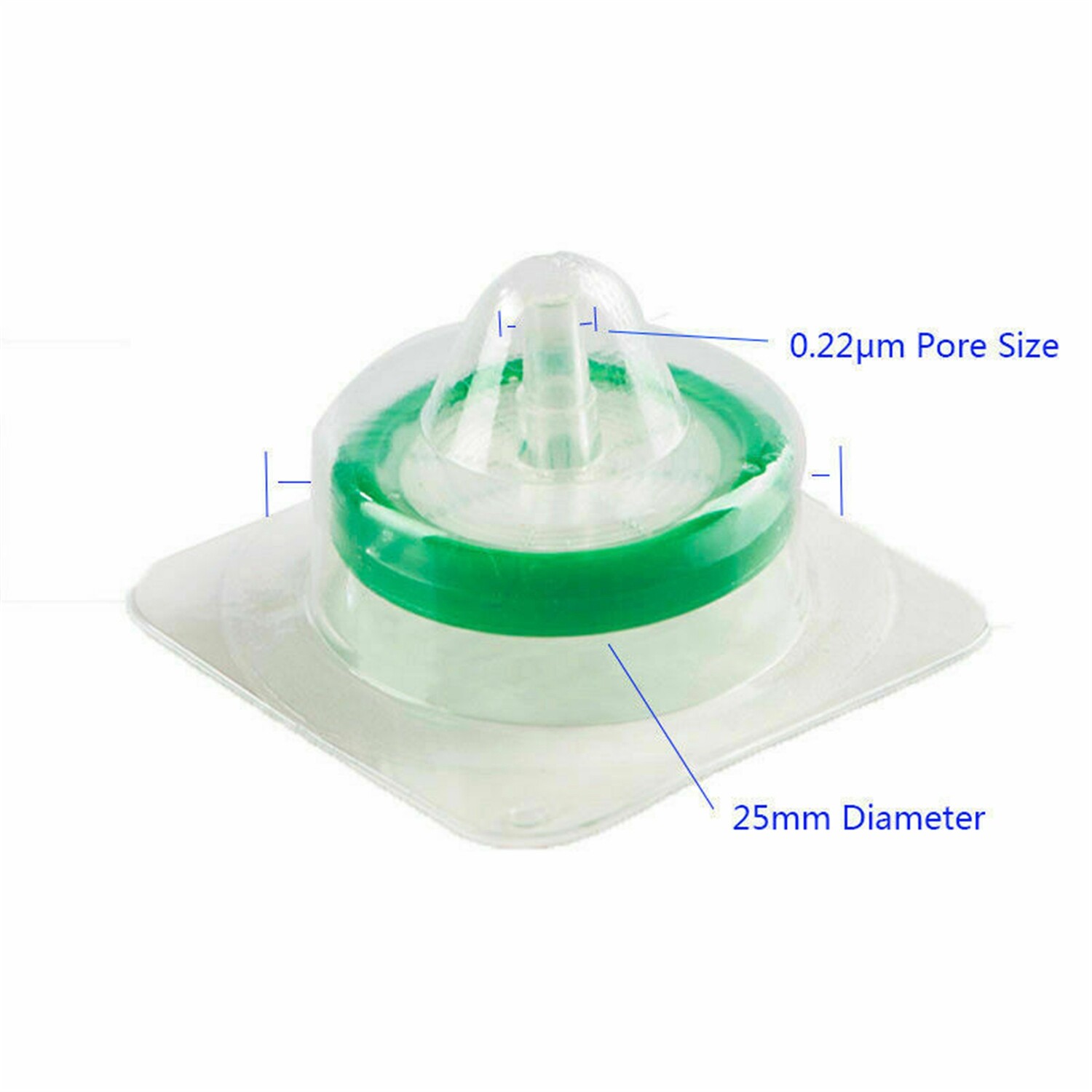 4000PCS PES Membrane HPLC Syringe Filters 13mm/25mm/33mm 0.22μm Pore Size Green
