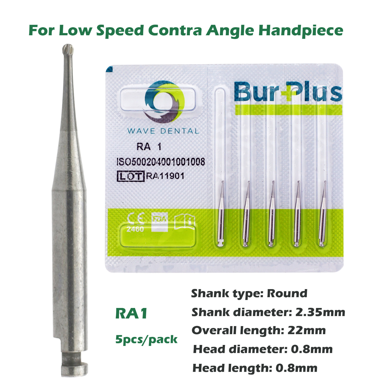 Wave Dental Round Carbide Bur Surgical Long Bur Latch 22mm/26mm RA SURG 2 4 6 8