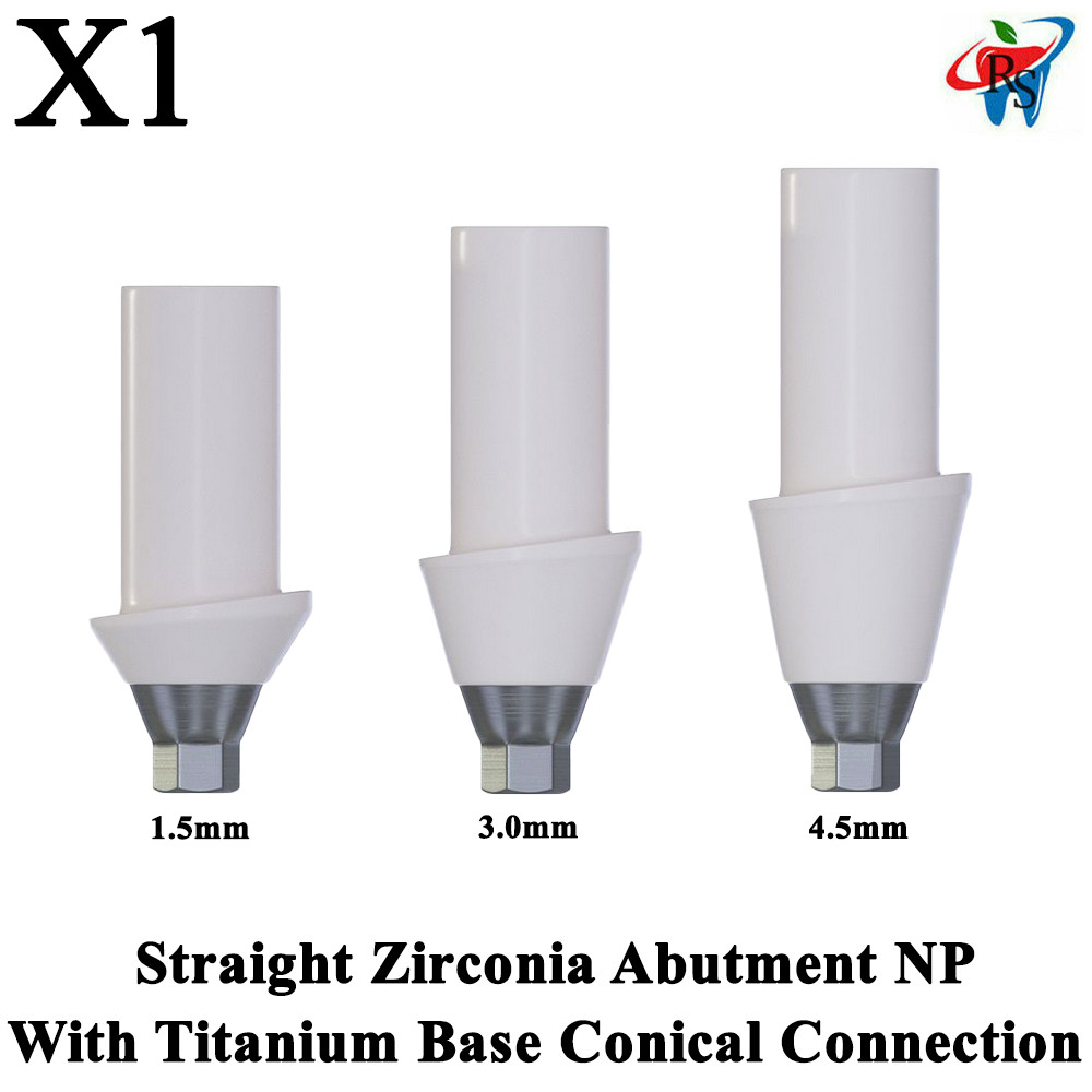 Prosthetic Straight Zirconia Adapter Head NP With Titanium Base Dental Lab