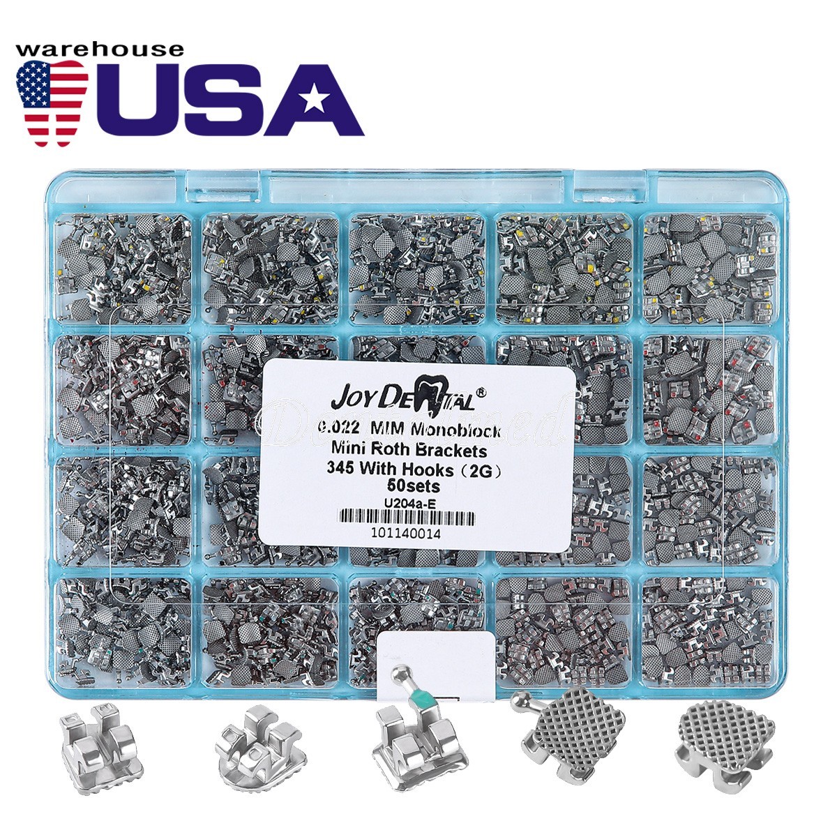 Dental Orthodontic Brackets Mini Roth.022 345Hooks 50sets/1000pcs Joydental