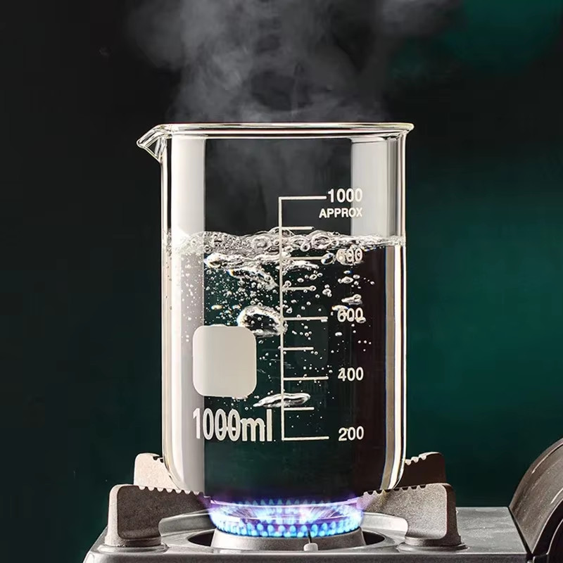 Transparent High Borosilicate Glass Measuring Cup Clear Scale Cup Laboratory Bea