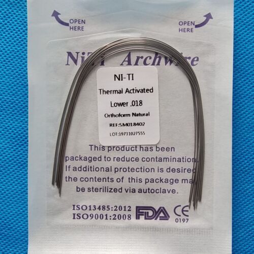 10Packs Dental Orthodontic Thermal Activated Niti Round Arch Wires Natural Form