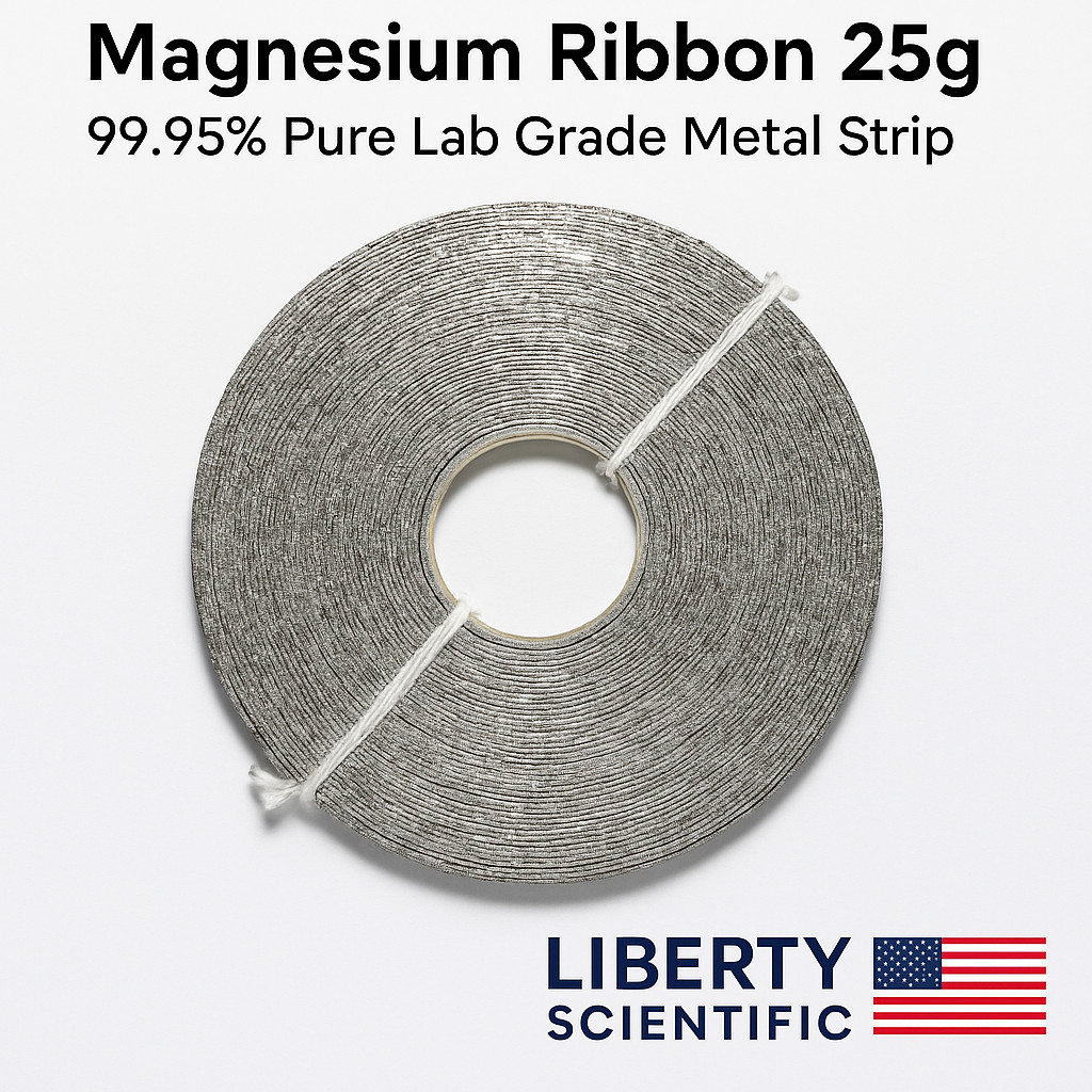 Magnesium Ribbon 99.95% Pure Lab Grade Rolls – 25 pcs | Liberty Scientific USA