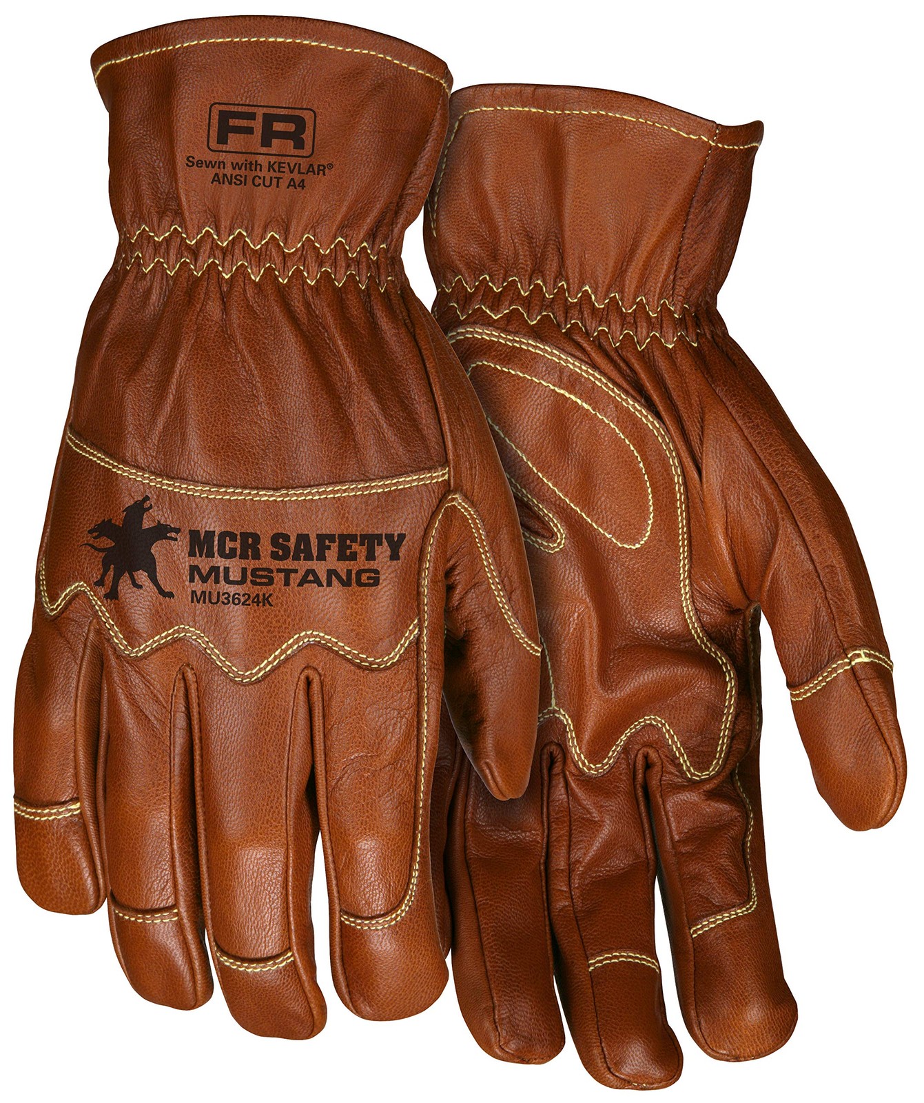 Mcr Safety Mu3624Km Mustang Utility Driver Glove Premium Grain Goat Double Palm