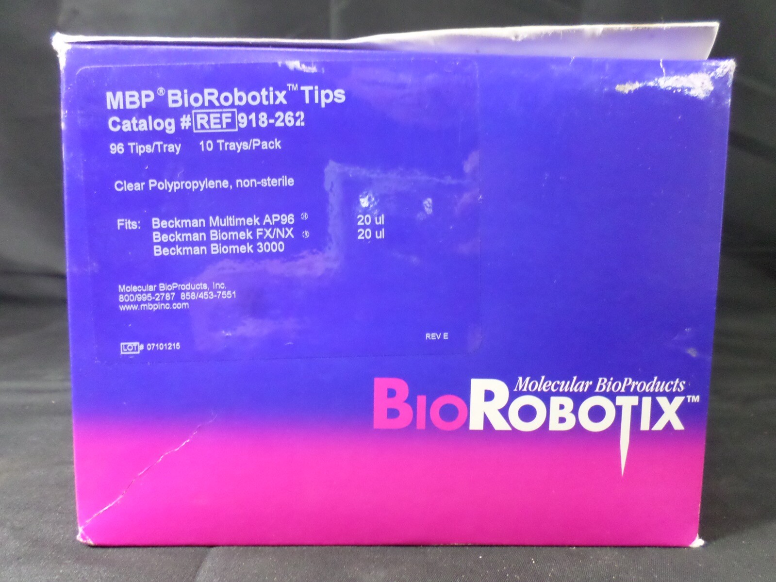 MBP PURE BIOROBOTIX 20µL Clear Biomek Robotic Pipette Tips 918-262 960/Pack