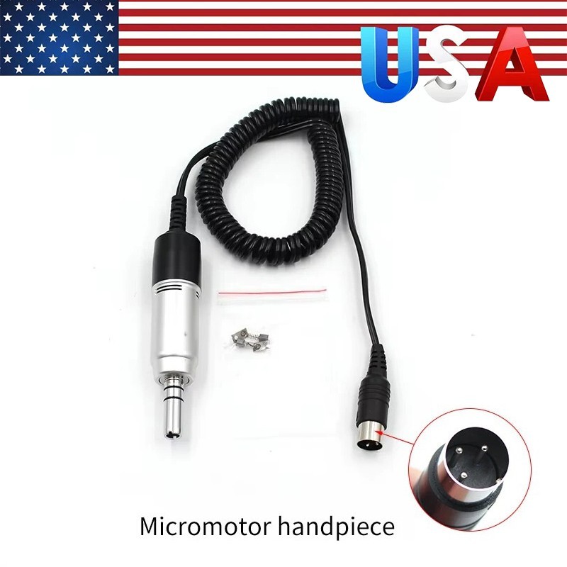 Dental Lab MARATHON-III Electric Micromotor +Contra Angle Straight Handpiece USA