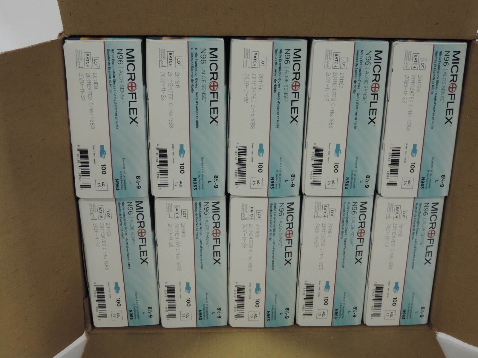 Nitrile Gloves, 3.5Mil, MICROFLEX, Aloe Sense, P/F, Medium, Large, XL 1,000/Case