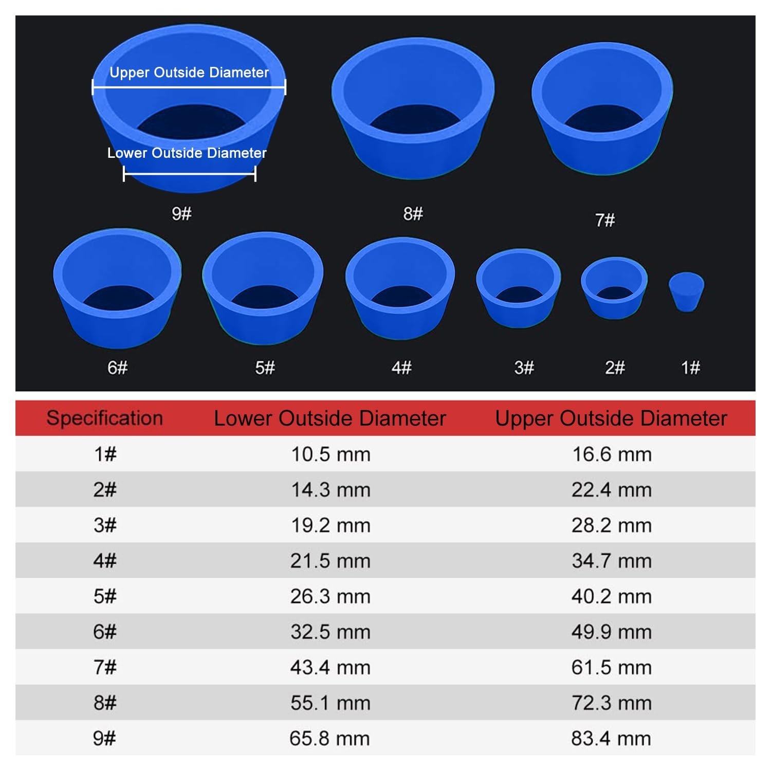 Smooth Surface Rubber Filter Cones – 9 Sizes for Seamless Filtration Experience