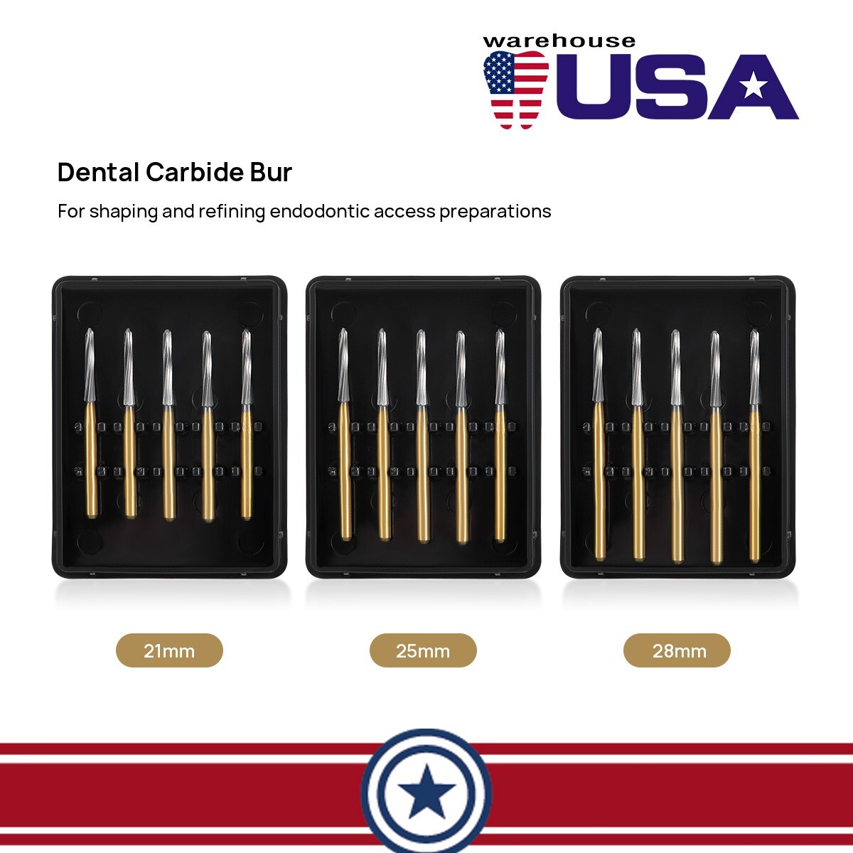 USA Dental Diamond Burs/Tungsten Carbide Burs Endo Burs for High Speed Handpiece