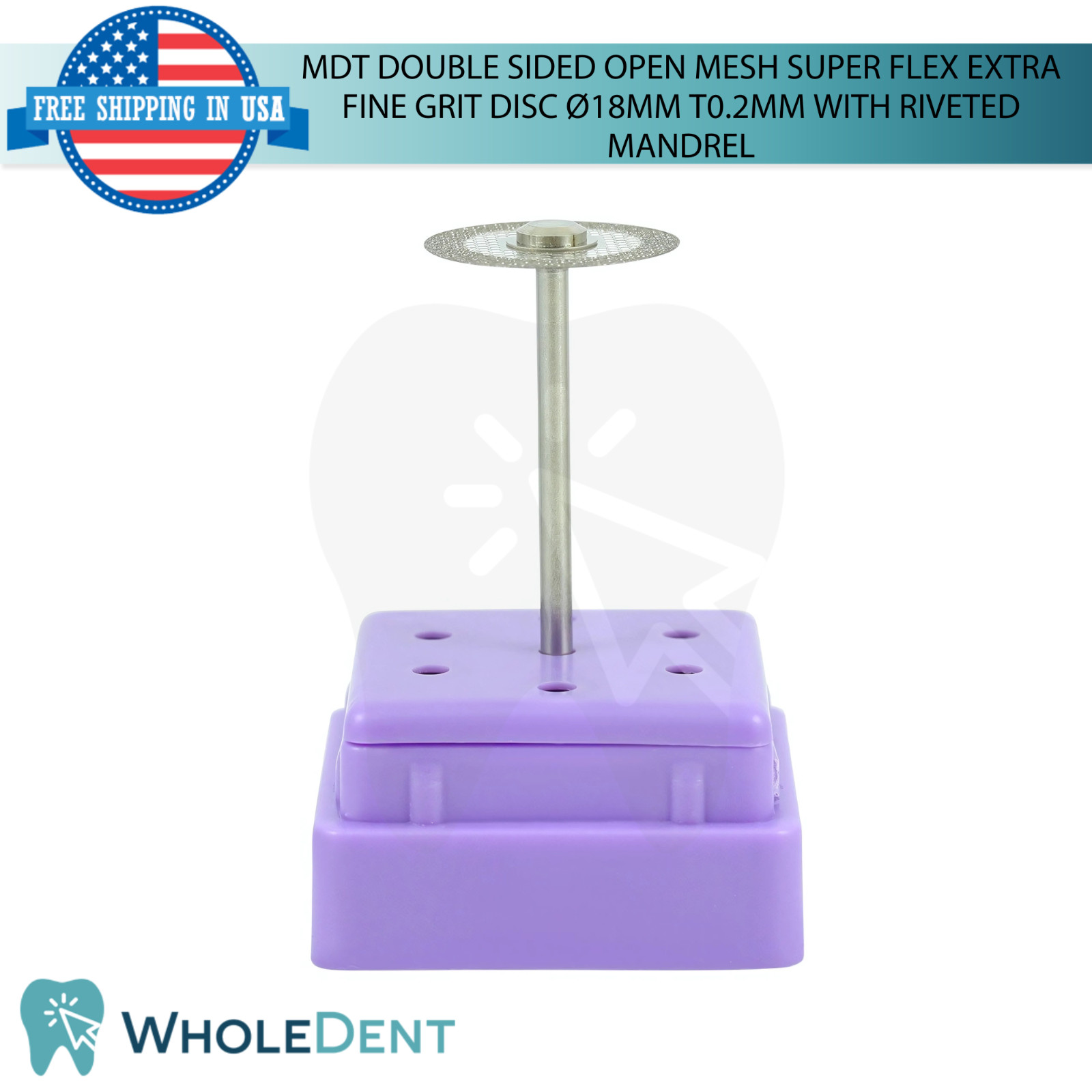 Extra Fine Grit Double Sided Mesh Super Flex Dental Lab Disc Ø18mm 0.2mm Thick