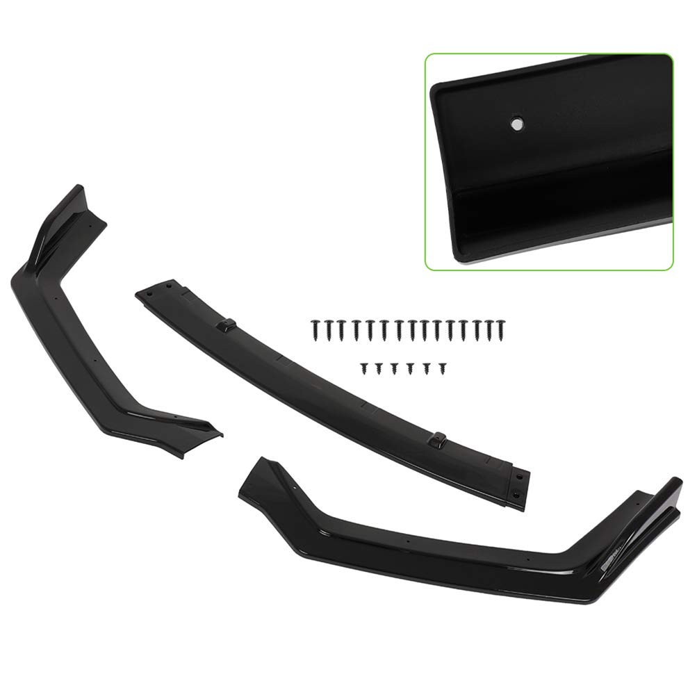 3PCS Front Lip Splitter Bumper ABS Replacement for 2018-2020 Infiniti Q50 Sport