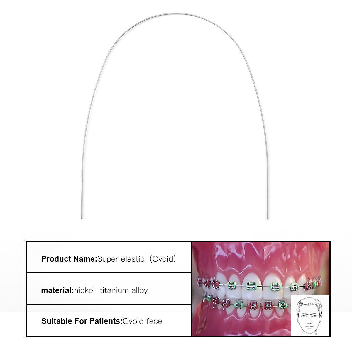 AZDENT Dental Ortho Super Elastic Rectangular Arch Wire Niti Ovoid upper & Lower