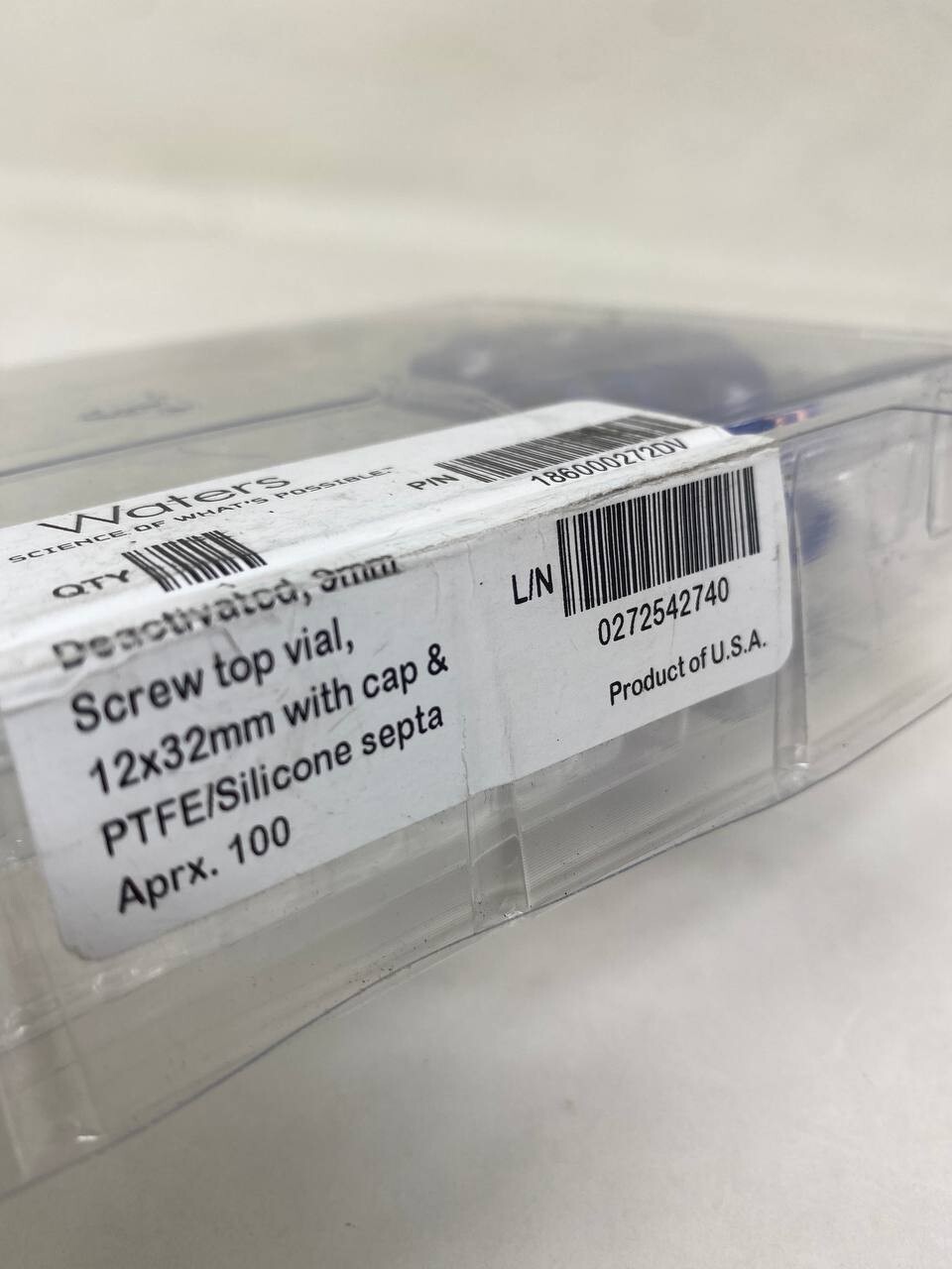 WATERS WATERS 186000272 Deactivated Clear Glass 12 x 32mm Screw Top Vial Cap