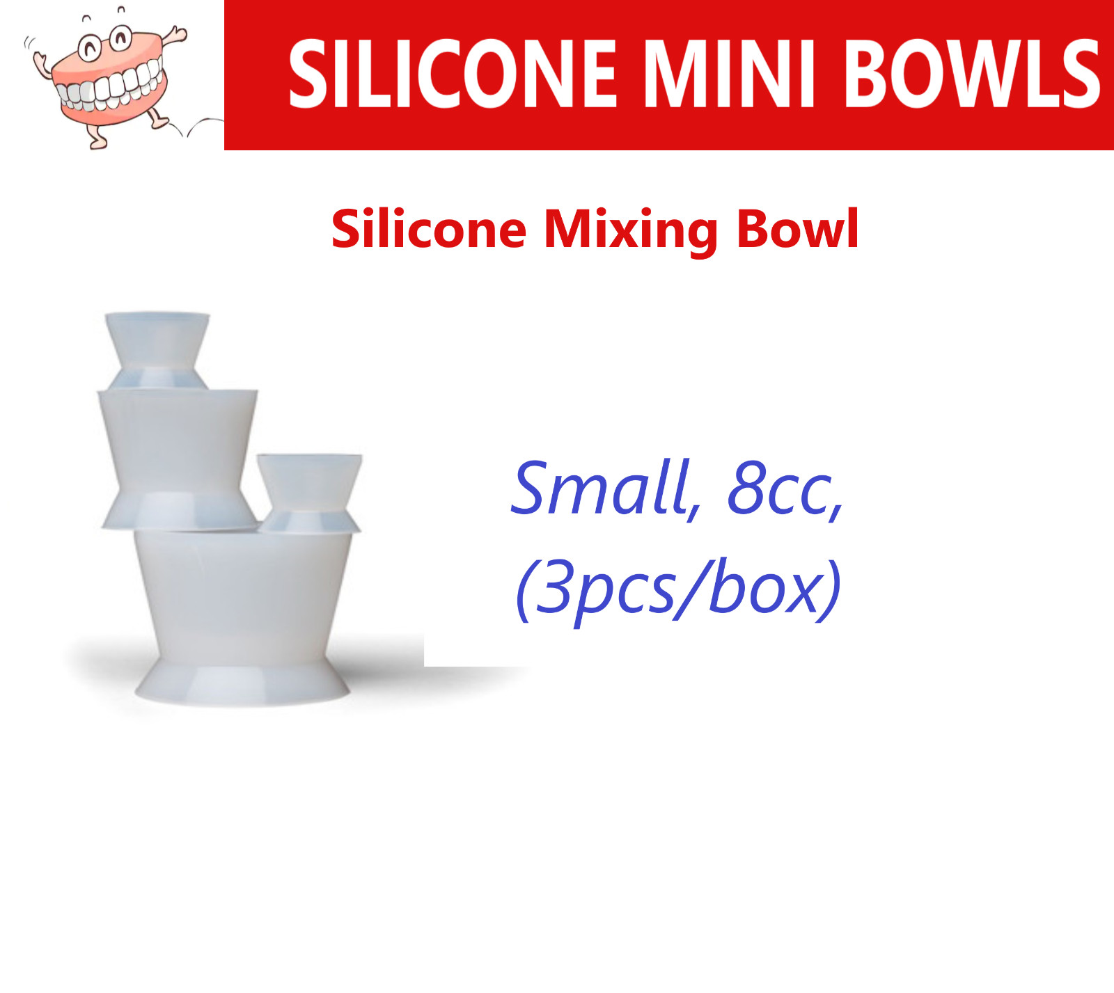 Dental Handy Silicone Mini Bowls for Mixing Acrylic Small- 8cc or Medium – 30cc
