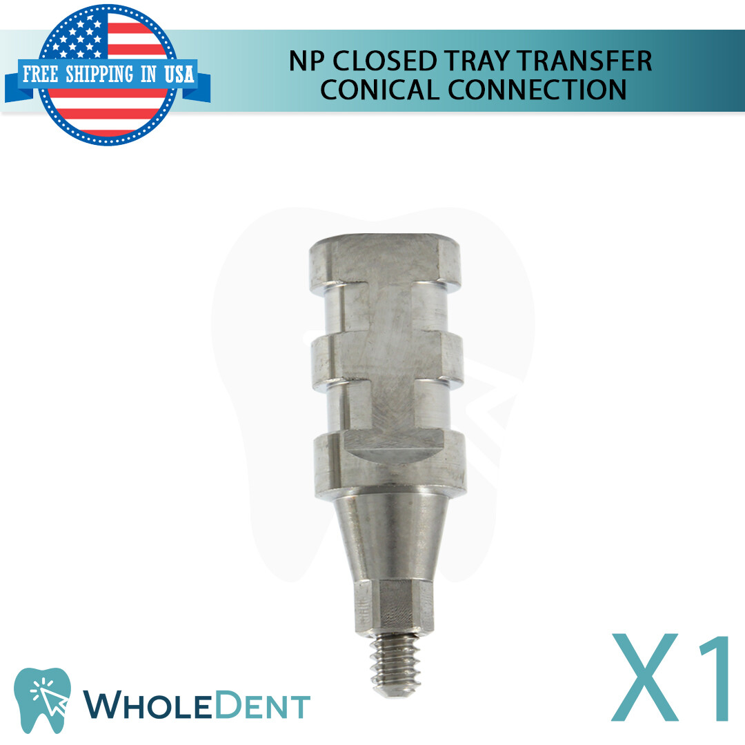 1x Dental Transfer Impression Coping Closed Tray Narrow Conical Hex 2.25mm