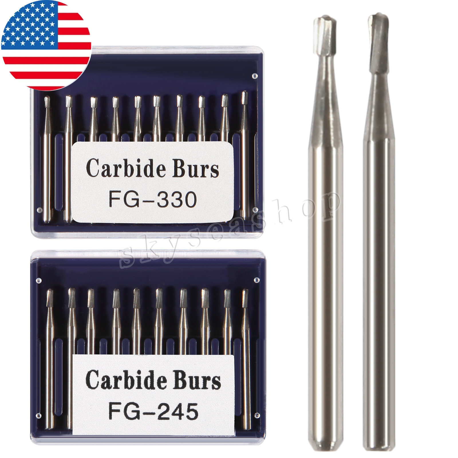 Dental Carbide Burs Tungsten Steel Bur FG # 330 FG #245 fit High Speed Handpiece