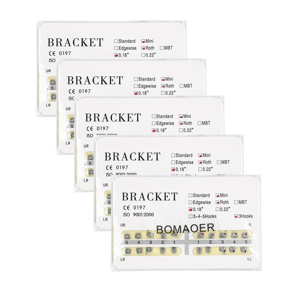 50 Packs Dental Orthodontic Metal Bracket Brace Mini Roth 018 3 Hook 20PCS/Pack