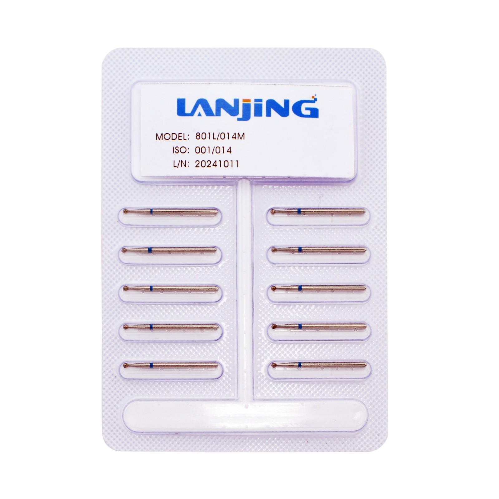 Dental Diamond Burs 801 FG Round Ball Bur Long Surgical Length For High Speed
