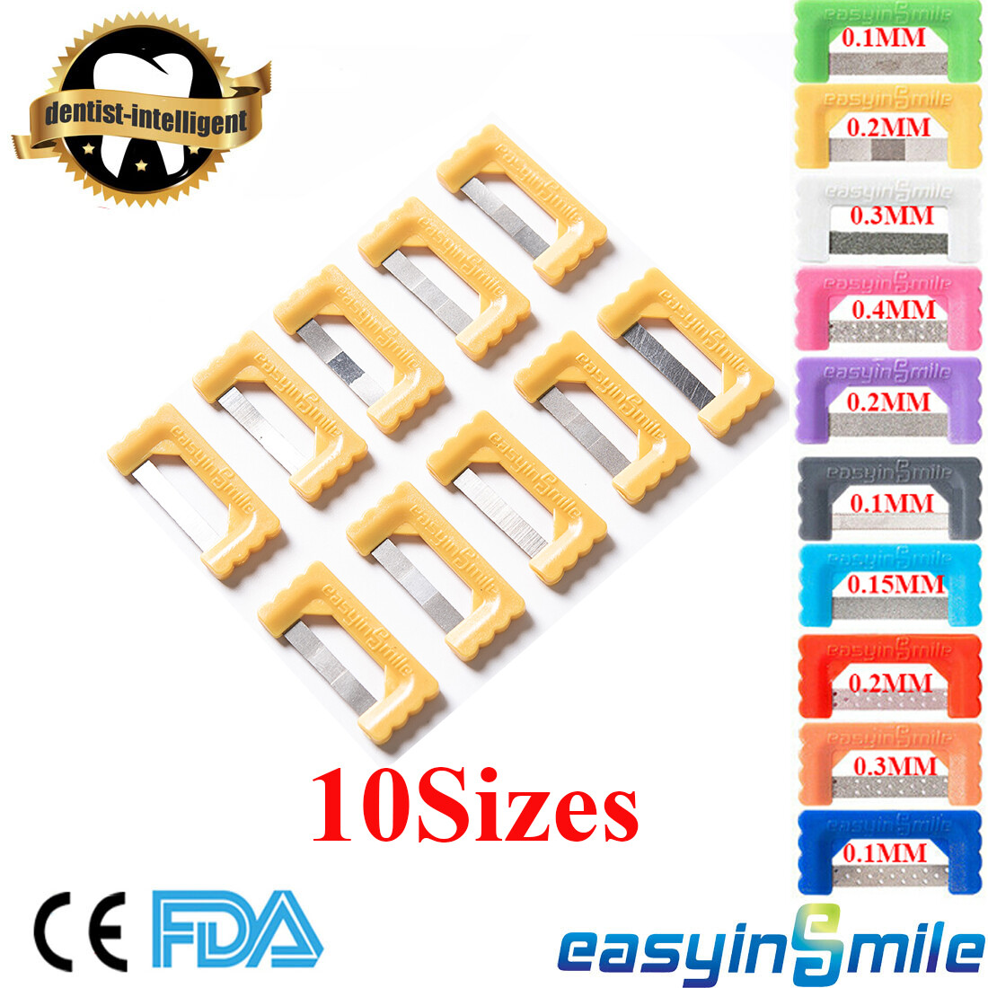 Dental Orthodontic IPR Polishing Strips Interproximal Serrated Enamel Saws 10Pcs