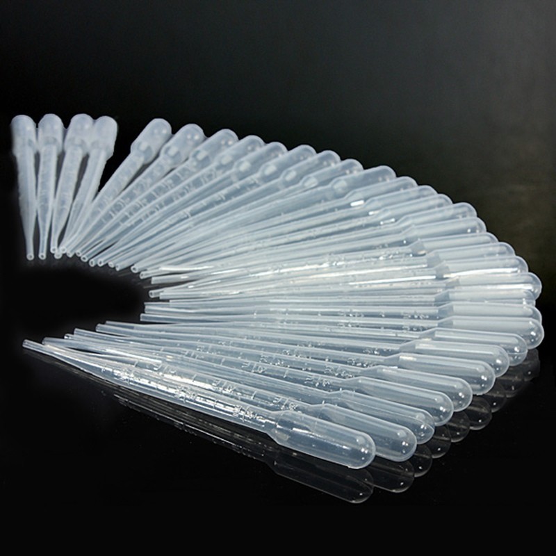 1/2/3/5/10ml Disposable Plastic Eye Dropper Set Transfer Lab Graduated Pipettes