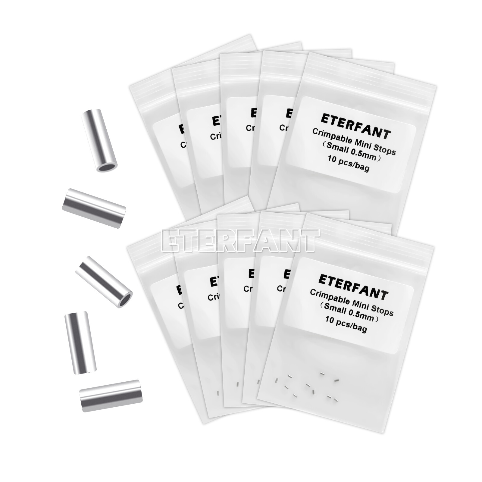 10PCs ETERFANT Dental Crimpable Mini Stops 0.5mm Crimpable Hooks Round Wires