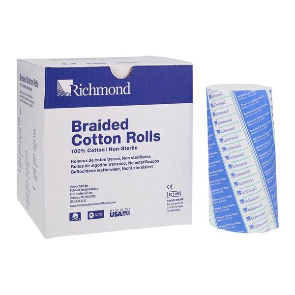 Richmond Dental 201208 Cotton Rolls Braided 6″ x 3/8″ Medium Non-Sterile 200/Bx