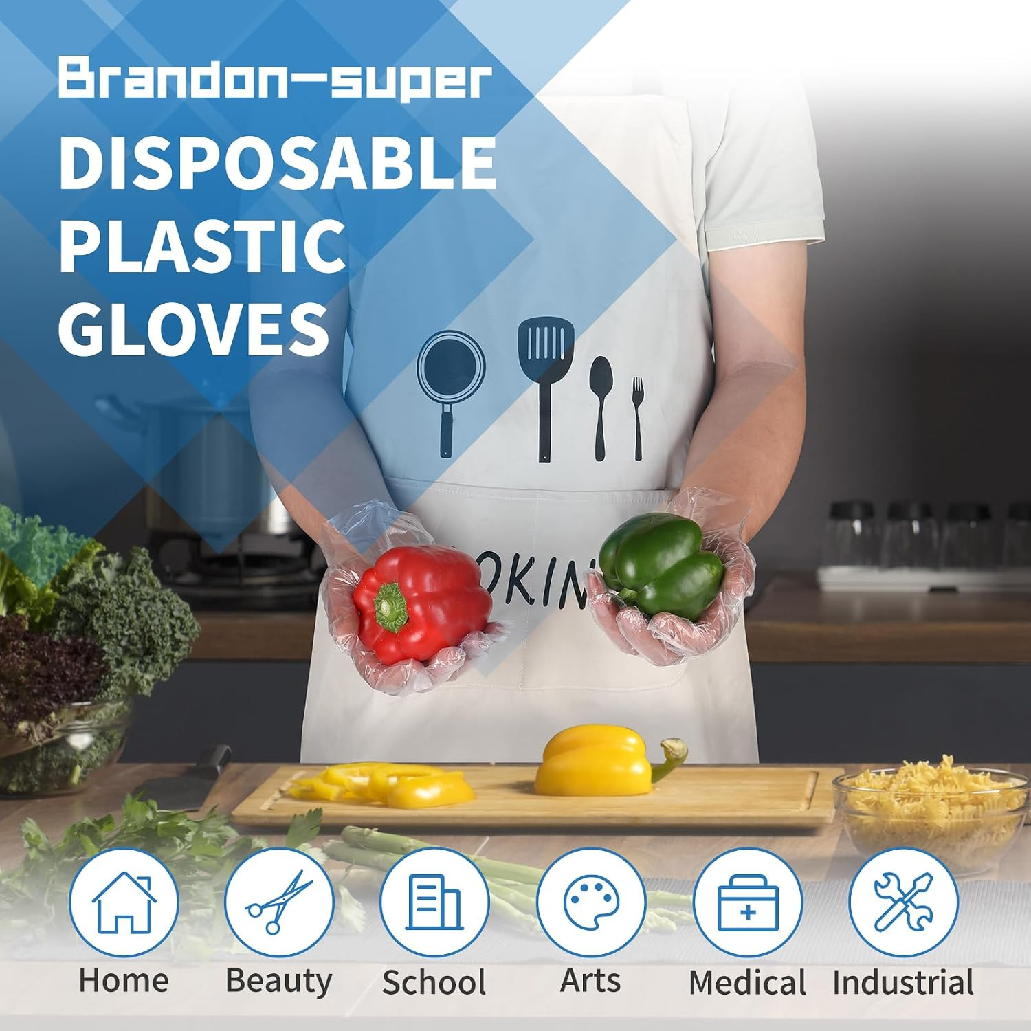 Food Prep Gloves Plastic Food Safe Gloves, Food Handling, One Size Fits Most Po