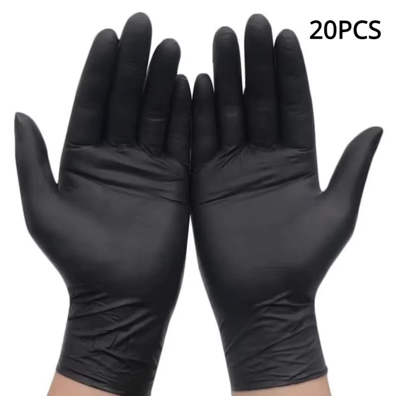 50/20PCS Disposable Black Nitrile Gloves Latex Free Waterproof Durable Suitable