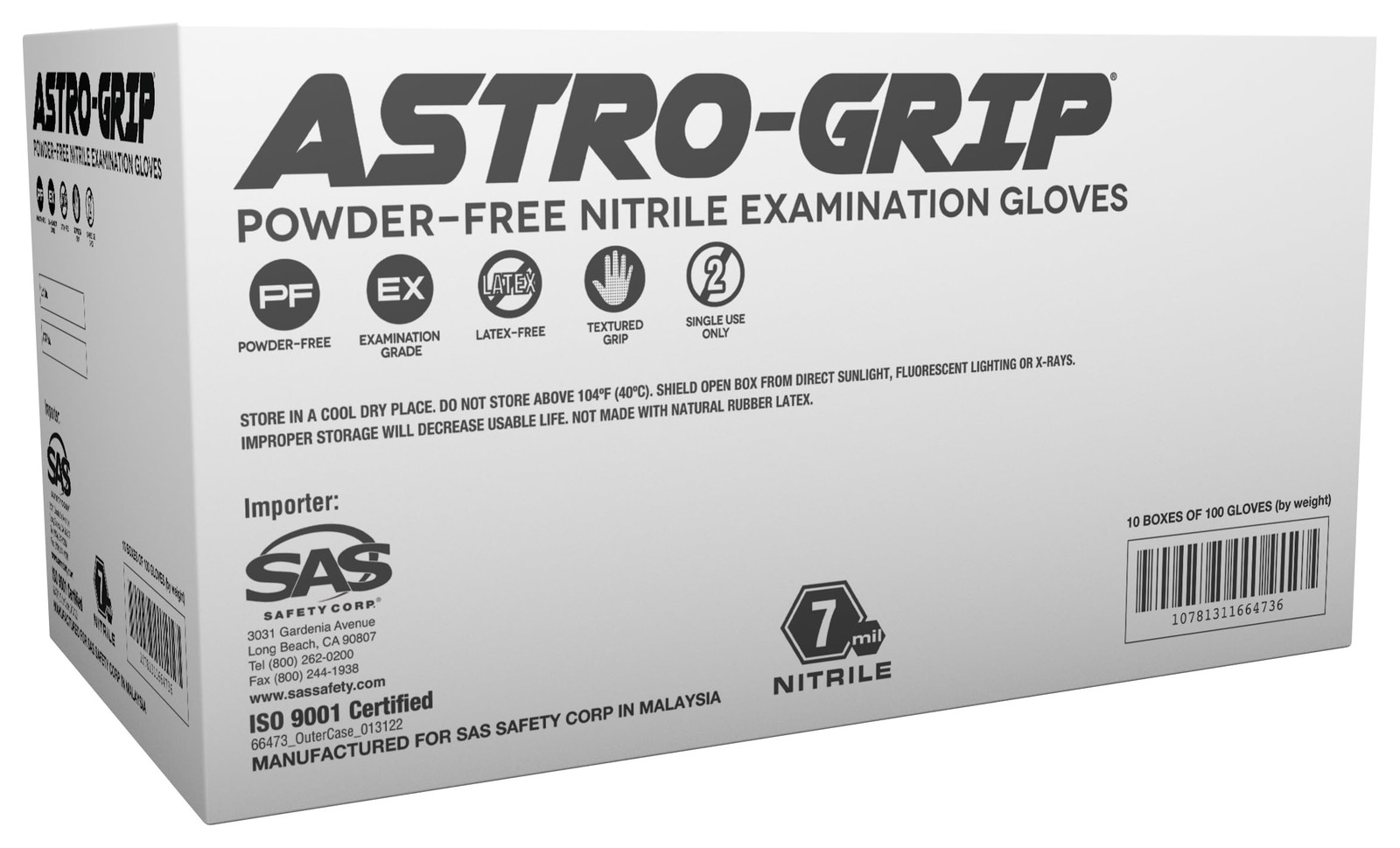Large Orange Nitrile Disposable Gloves Astro Grip Exam Grade 100 Count