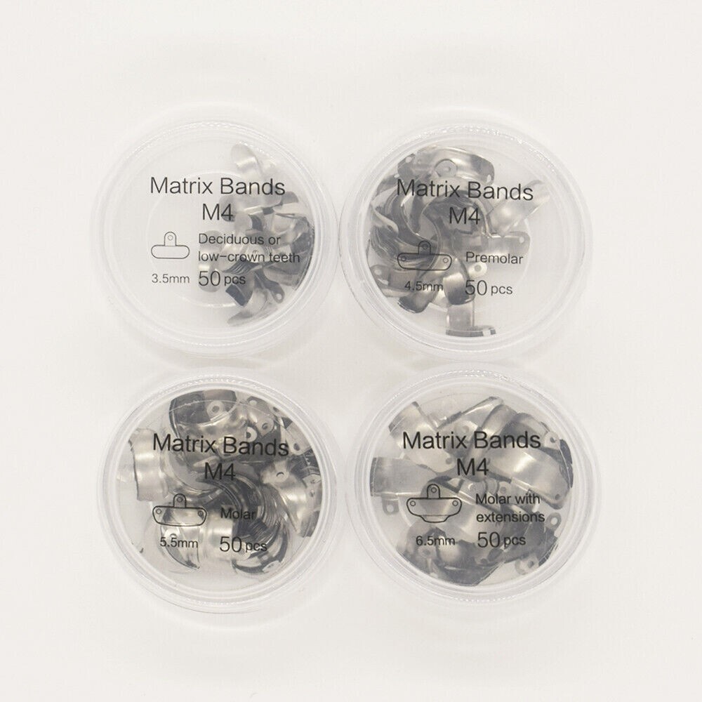 50pcs Dental Sectional Matrix System Matrix Bands M4 Contoured Metal Matrices