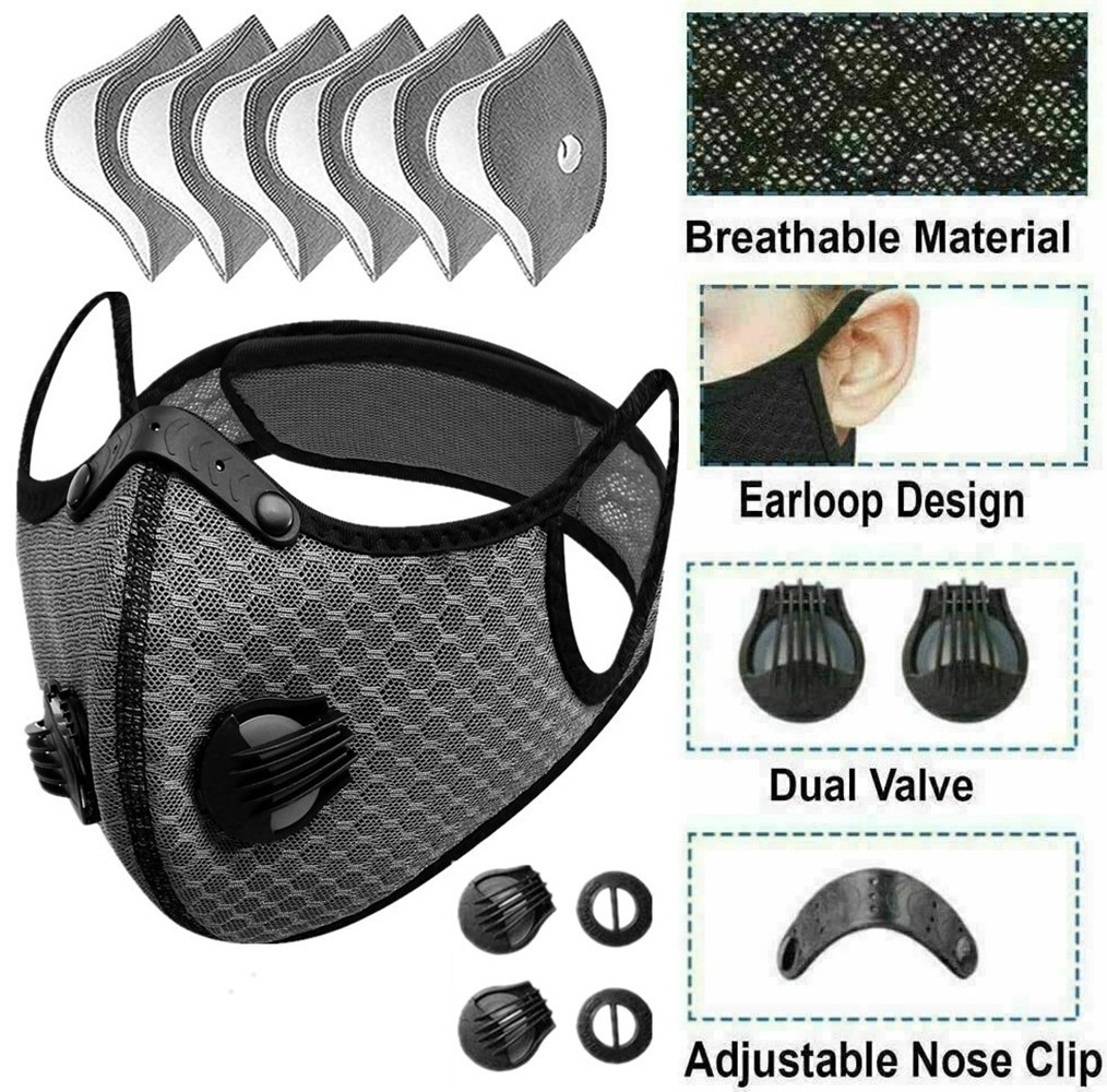 Washable Reusable Half Facepiece Face Shield Respirator With Filters Dust Mask