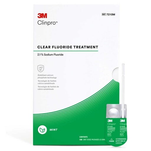 3M Solventum 7210M Clinpro Clear Fluoride Treatment Mint Unit Dose 100/Pk 0.5mL