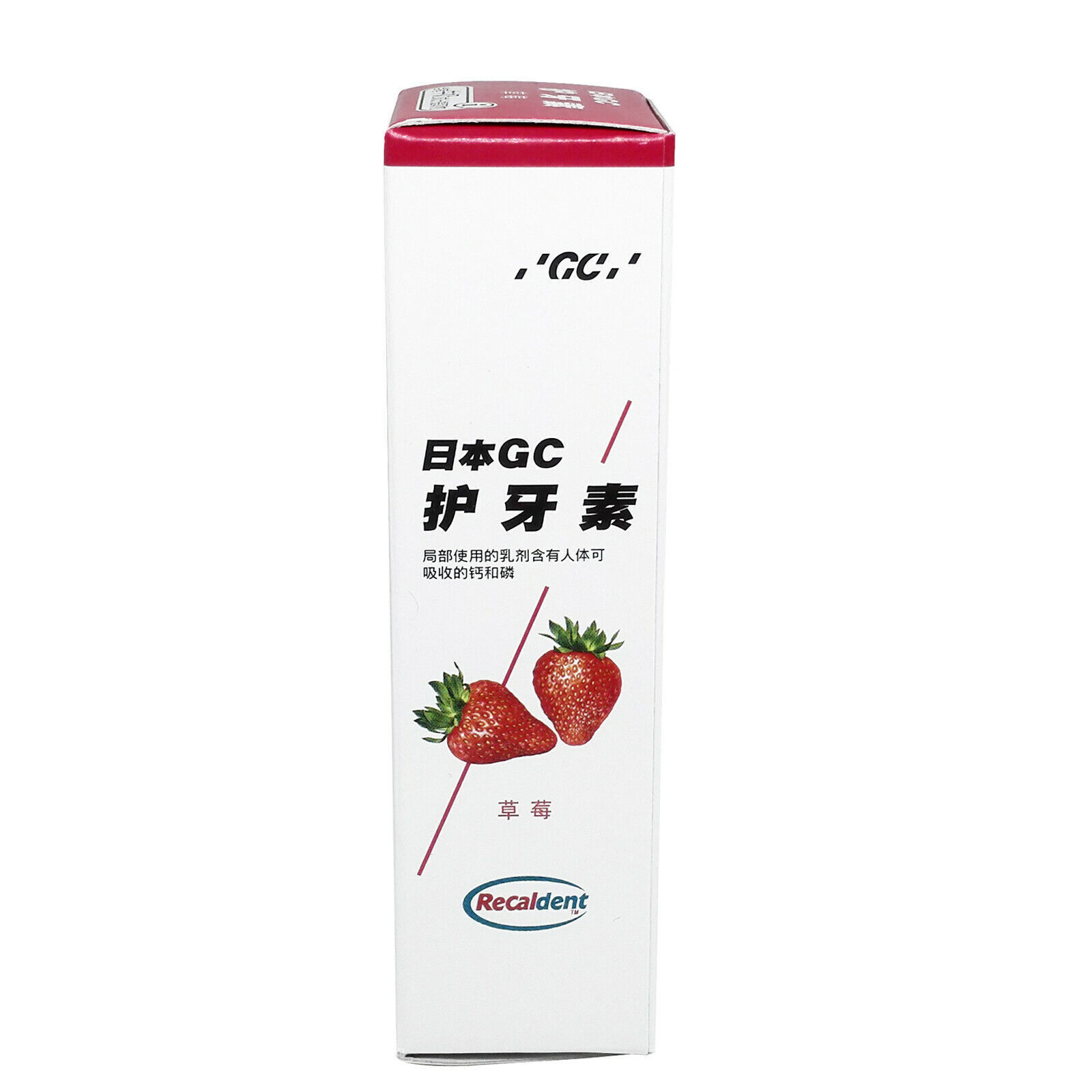 GC TOOTH MOUSSE STRAWBERRY TOPICAL TOOTH CREAM WITH RECALDENT 1 TUBE OF 40 GM