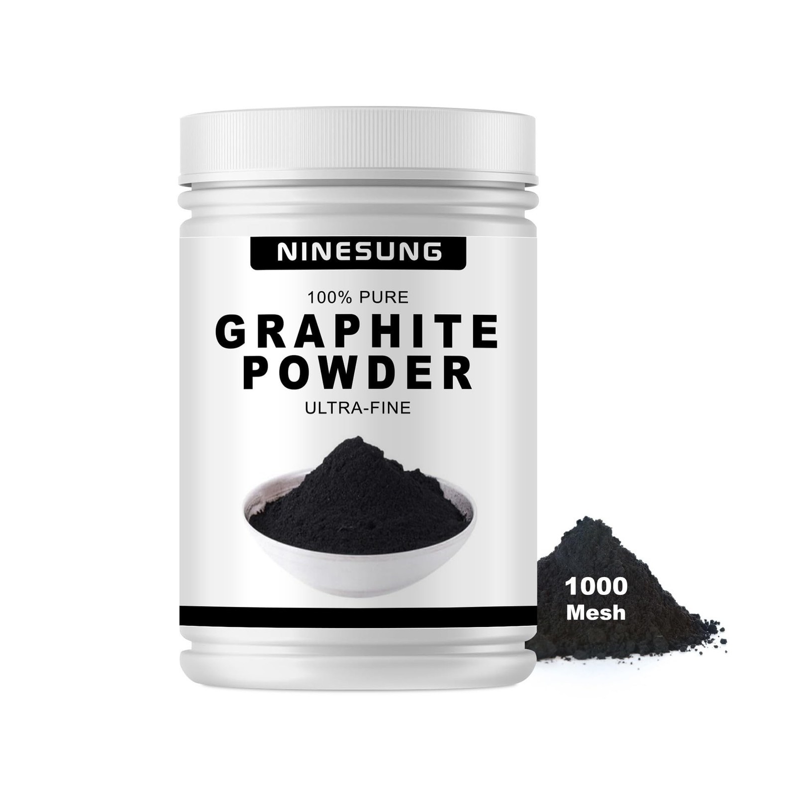 Pure Graphite Powder – 1000 Grit Superultra-Fine – Dry Lock Lubricant – 8 oz