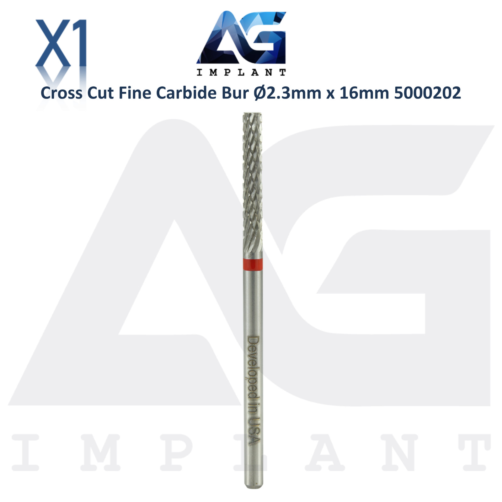 Dental Wilson Cross Cut Fine Bur Ø2.3x16mm Straight Cylinder Carbide 5000202