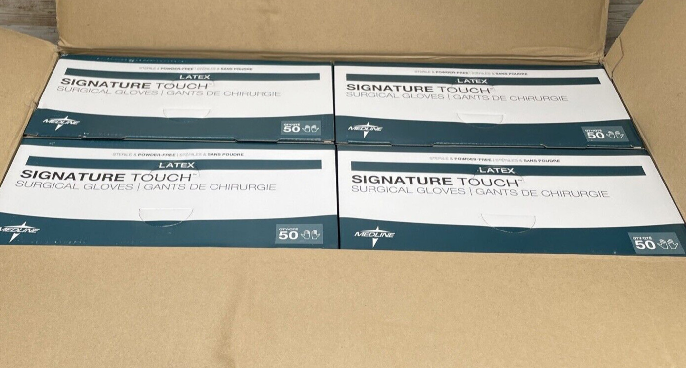 1 Case Medline Signature Touch LATEX Surgical Gloves Size: 6 Exp: 03/24 MSG8960