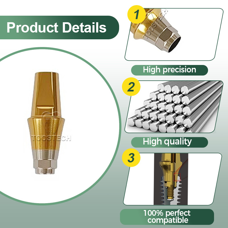 Titanium Straight Cemented Abutment D4.5/5.5/6.5 compatible Den-tium superline