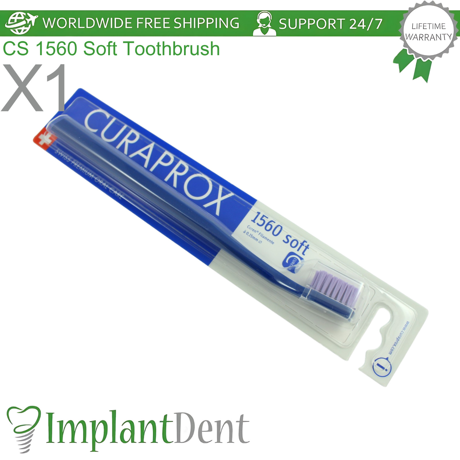 Dental CS 1560 Soft Toothbrush Gentle Cleaning Daily Oral Care Curaprox