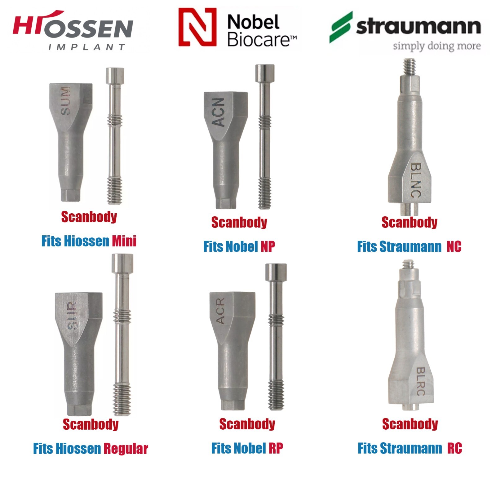 Dental Scan Body 3D Implant Analog for Nobel Straumann Osstem CAD/CAM Impression