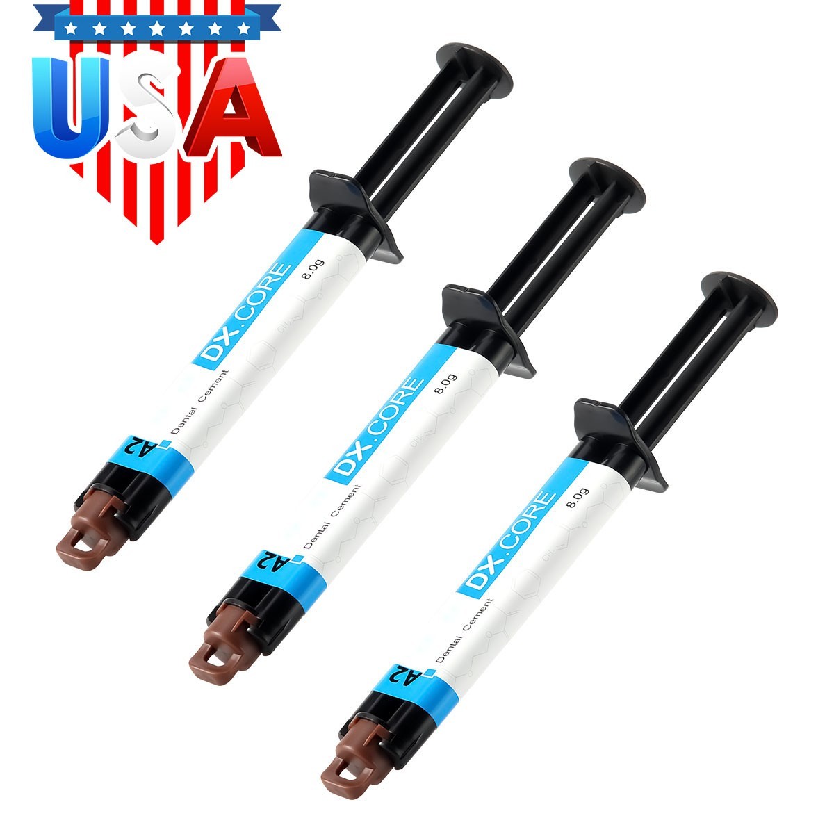 Dentex Dental Dual Cure Flowable Composite Resin A2 Core Build Up Syringe