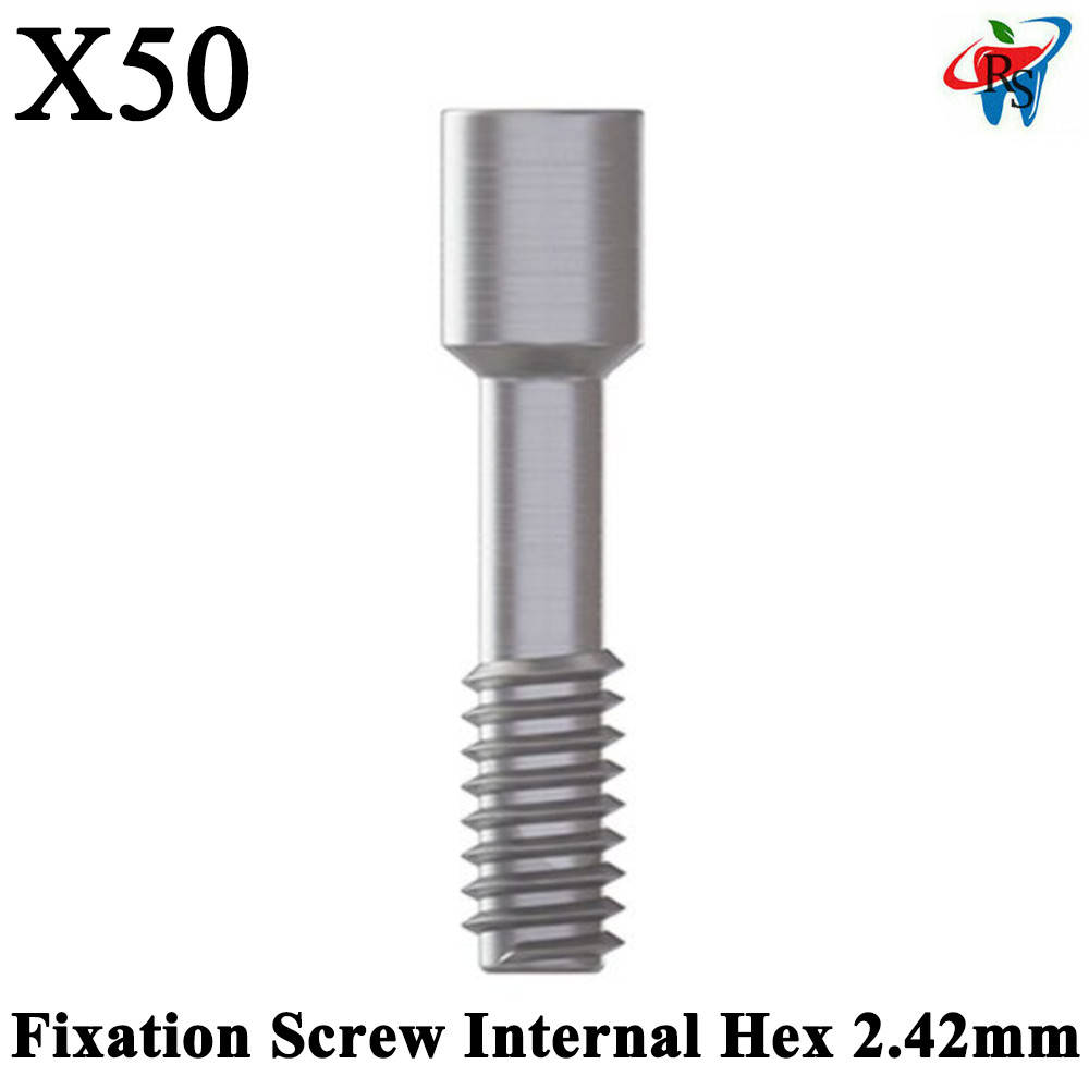 50x Dental Titanium Abut ment Fixation Screw Screws Internal Hex 2.42mm