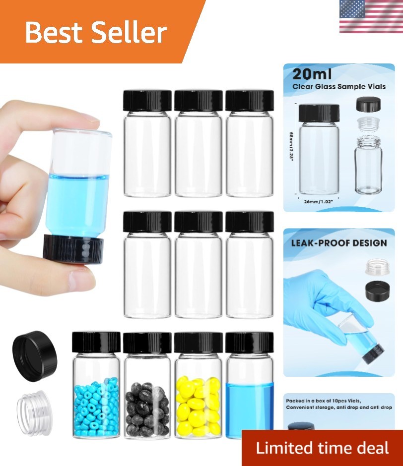 20ml Clear Small Glass Vials with Screw Caps, Small Vials for Essential Oil, …