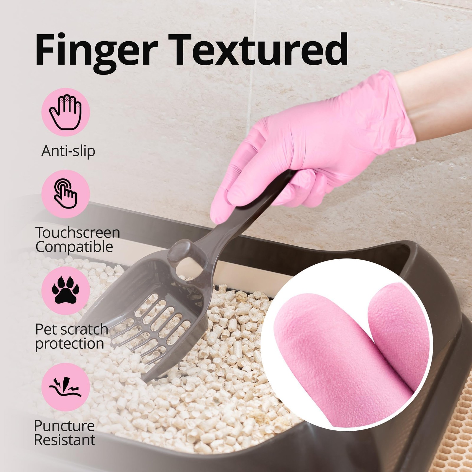 SwiftGrip Pink Nitrile Disposable Gloves, Powder~Free, Large, 1000~ct