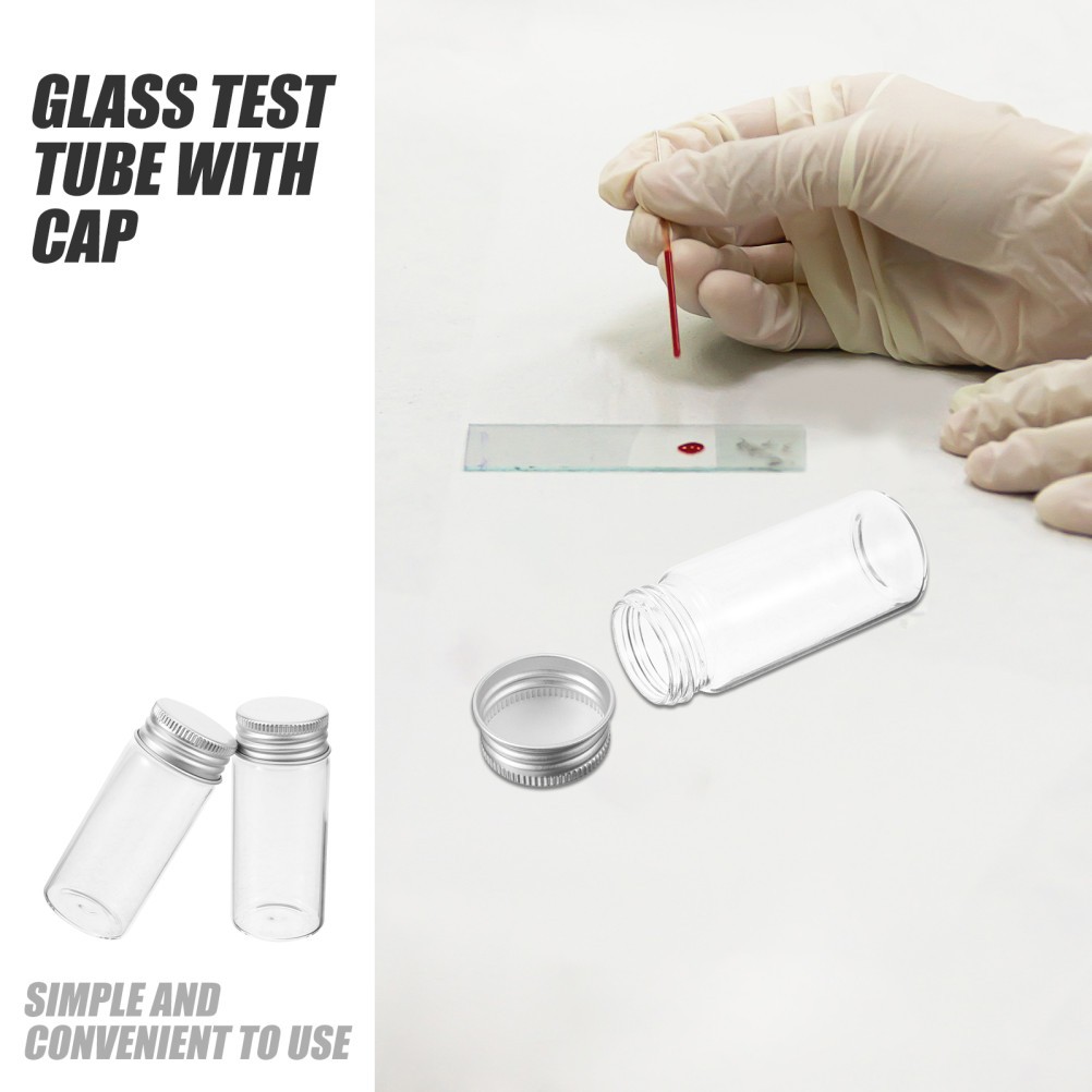 24Pcs Reusable Glass Test Tubes with Caps Clear Transparent Vials for Home Use